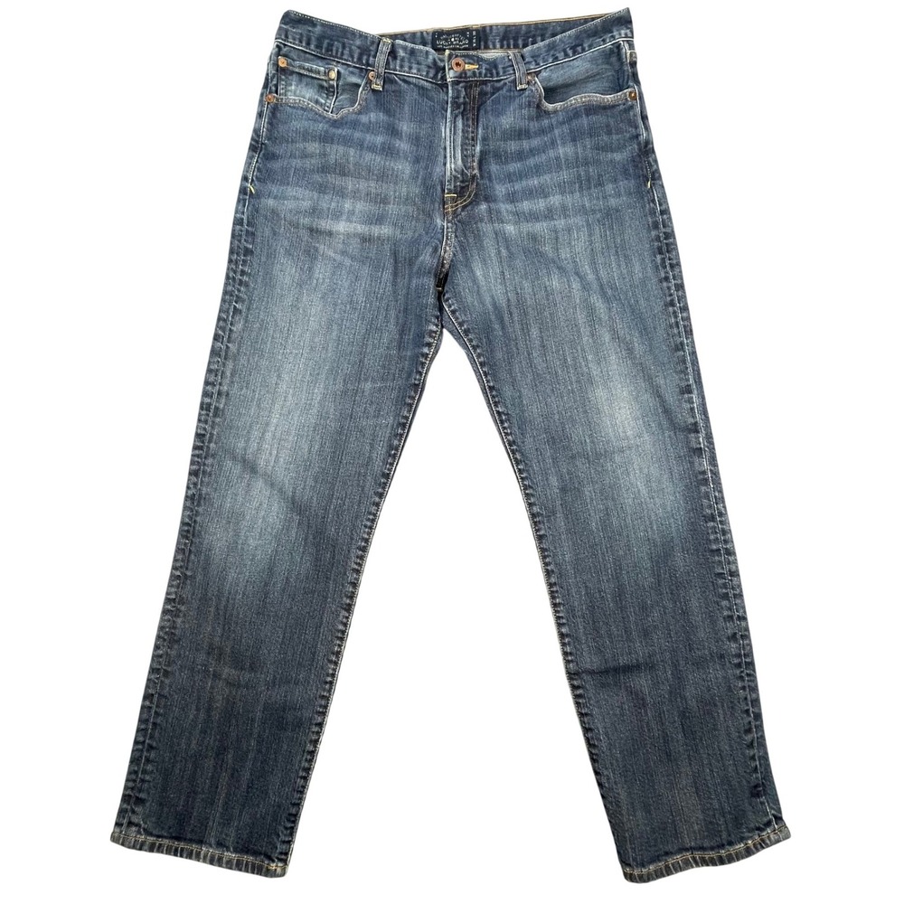 Lucky Brand Blue Jeans 329 Classic Straight Premium Italian Denim Mens 36x30